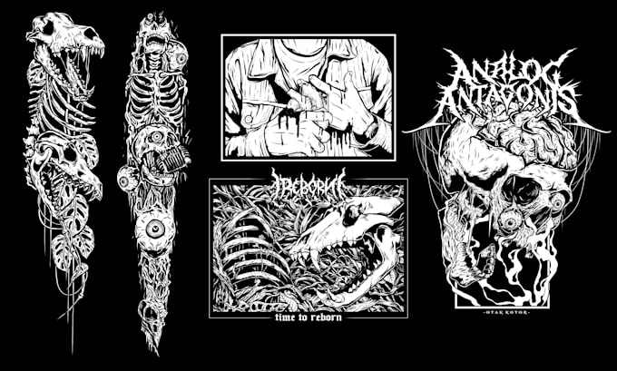 draw dark art illustration for bands and merch