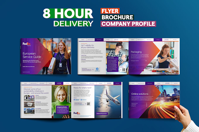 design professional flyer, brochure, company profile, booklet in 8 hours
