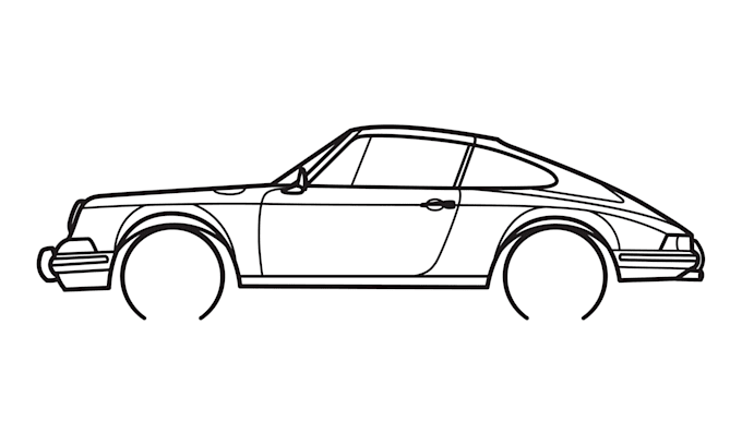 create car silhouette for metal art and laser cutting