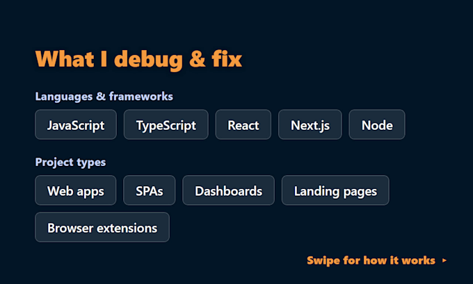 fix bugs and errors in your javascript, react and next js code