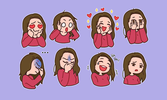 draw cute custom emotes for twitch, discord or youtube