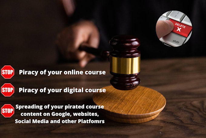 remove pirated digital or online course content from internet by dmca