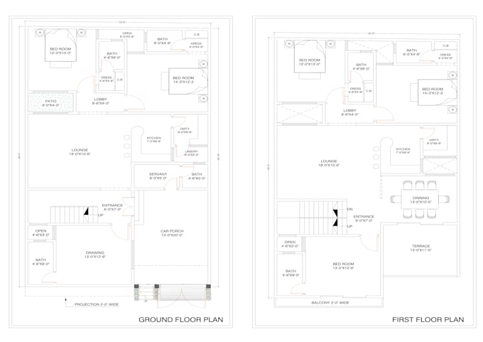 draw accurate 2d architectural floor plans with full detailing