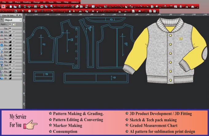 make clothing sewing pattern and cad grading with dxf