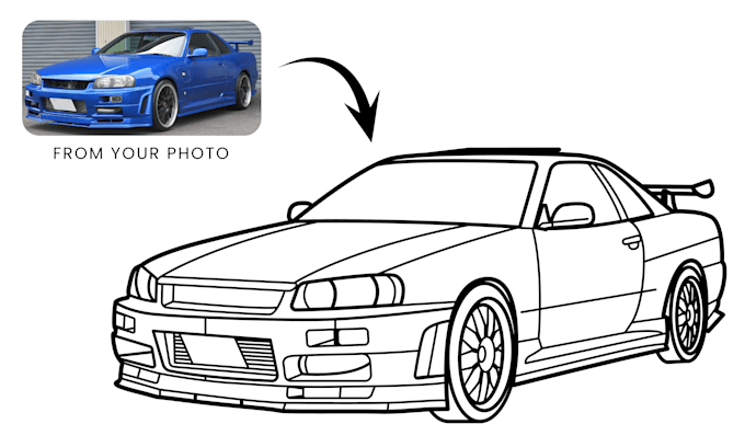 create custom car silhouette vector for laser cutting