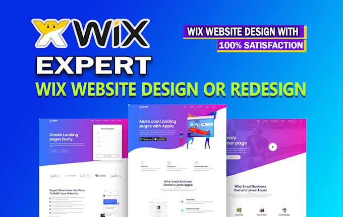 design or redesign wix website, lead capture page, wix ecommerce