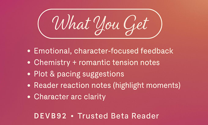 be your romance beta reader