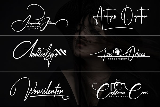 design handwriting, signature, scripted, cursive, photography logo