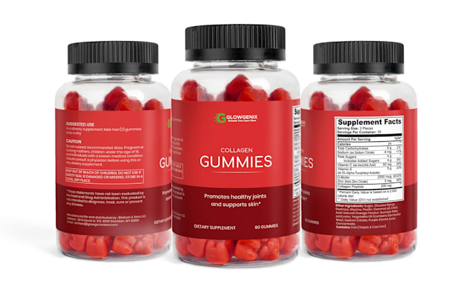 design a premium supplement label with 3d mockup