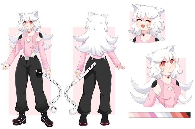 draw a custom character design or reference sheet