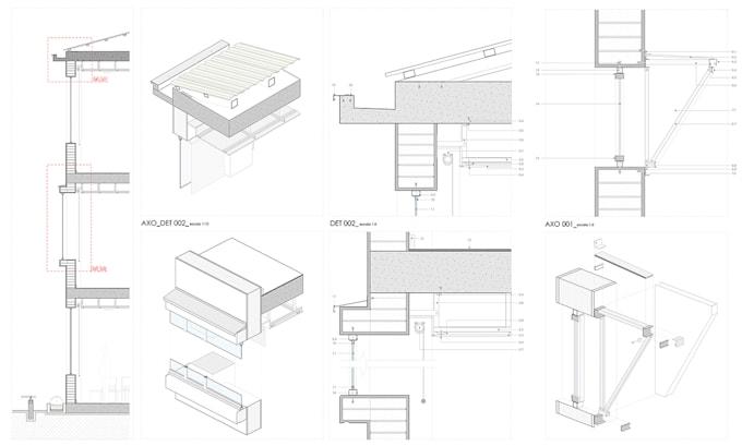 do architectural drawing, 2d and 3d construction details