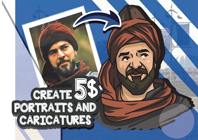 create flat avatar and portrait for you