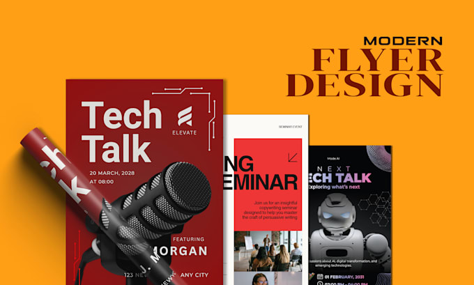 do clean and modern flyer design, print and digital