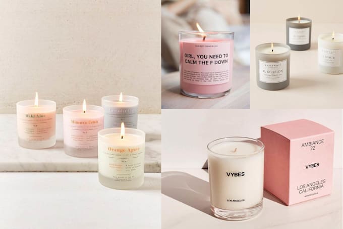 do candle packaging label design, label design