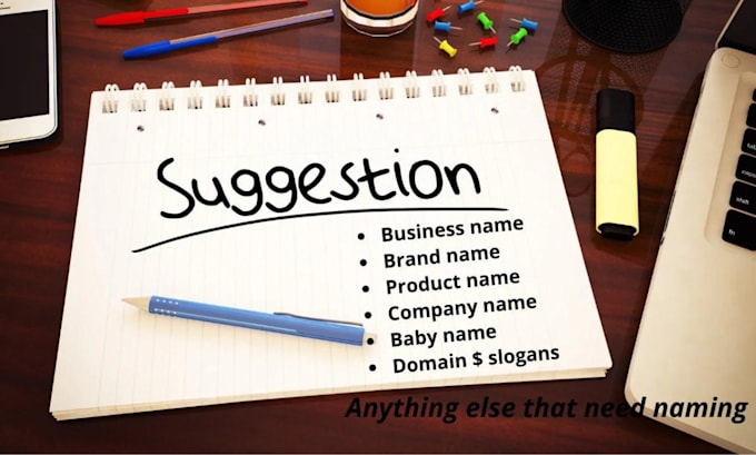 suggest business, product, baby name with domain and slogan