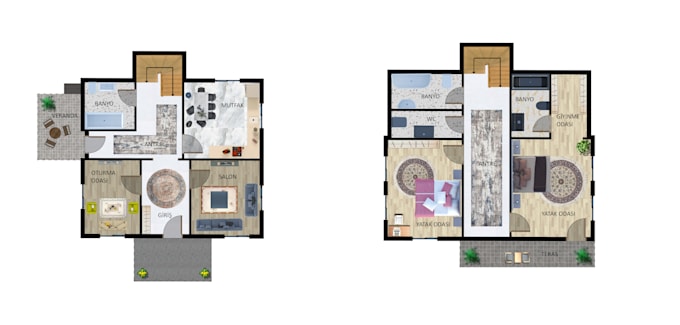do project editing and floor plan painting in photoshop
