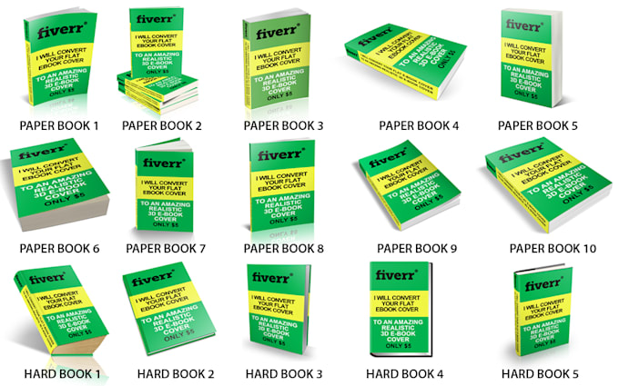 create a 3d ebook cover in 5 styles
