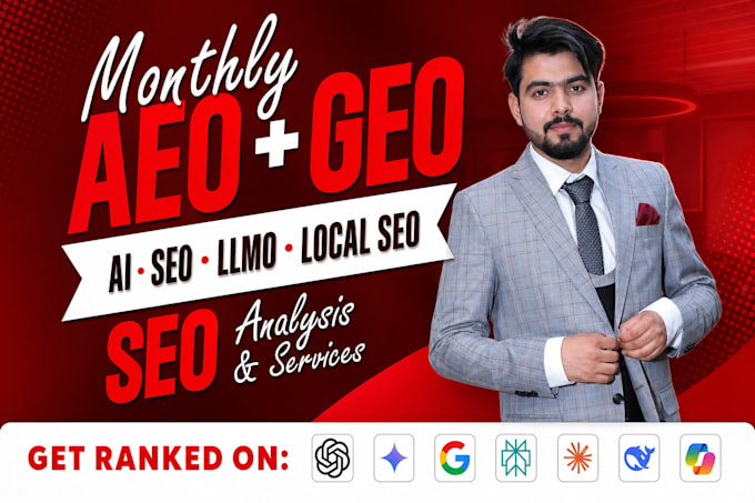 do complete monthly website SEO, on page GEO, aeo, local and ai optimization