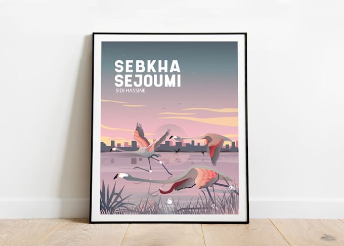 draw architecture or landscape into vector art illustration