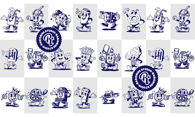 create retro vintage custom cartoon illustration