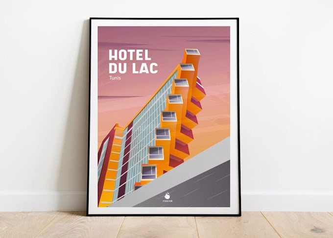 draw landmark or building illustrations posters