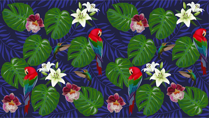 create a tropical floral pattern design