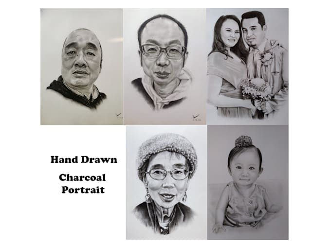 draw amazing realistic charcoal portrait