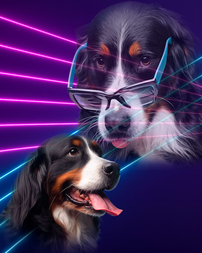 personalized lazer retro portrait