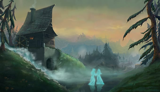 make a landscape digital painting