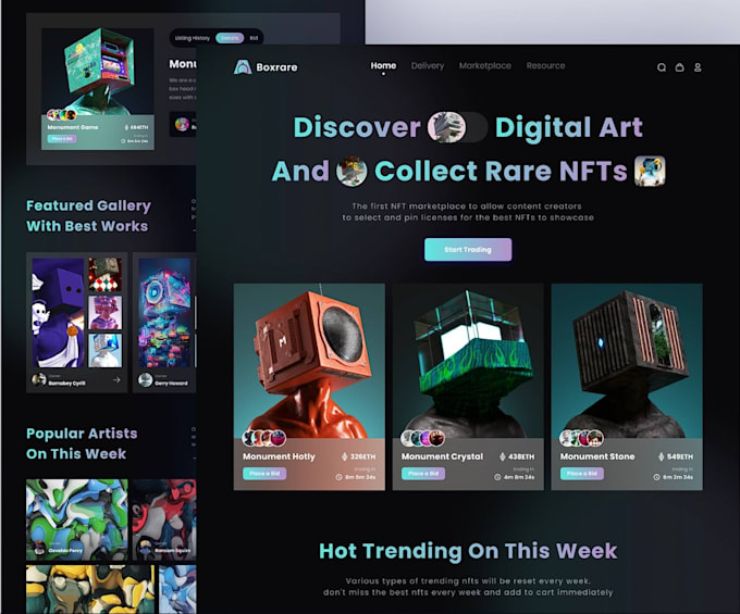 do nft website design or nft landing page UI UX using figma
