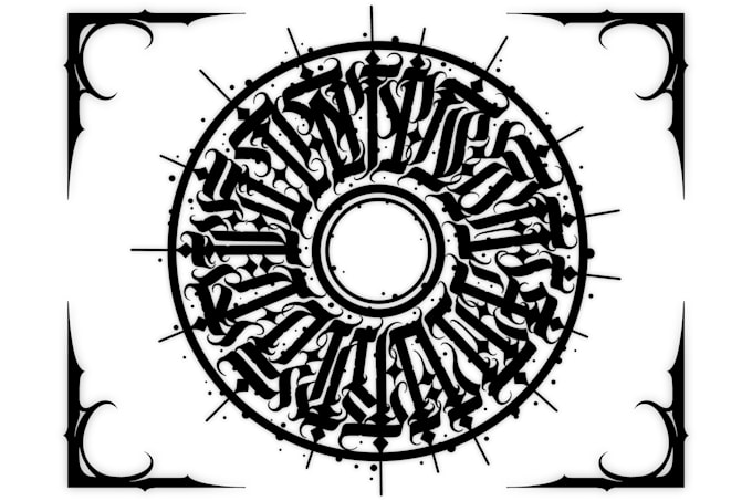 create calligraffiti mandala or graffiti dark lettering