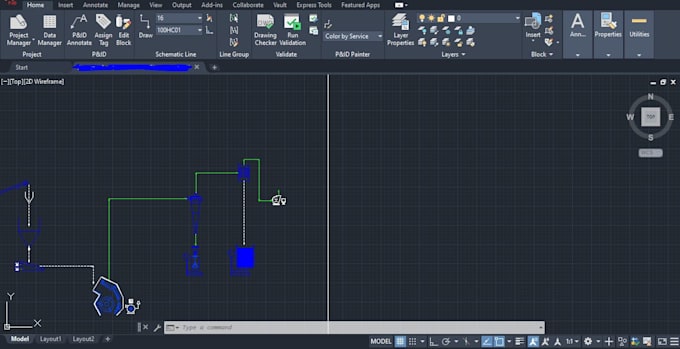 Replicate your process flow diagram on autocad by Evandricas | Fiverr