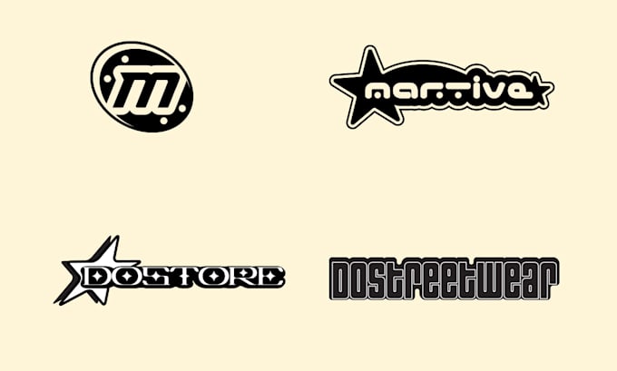 design custom y2k logo for streetwear brand