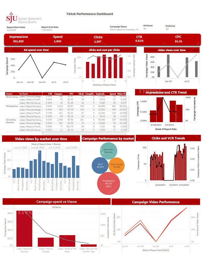 Create interactive dynamic excel dashboard and report by Dawahid | Fiverr