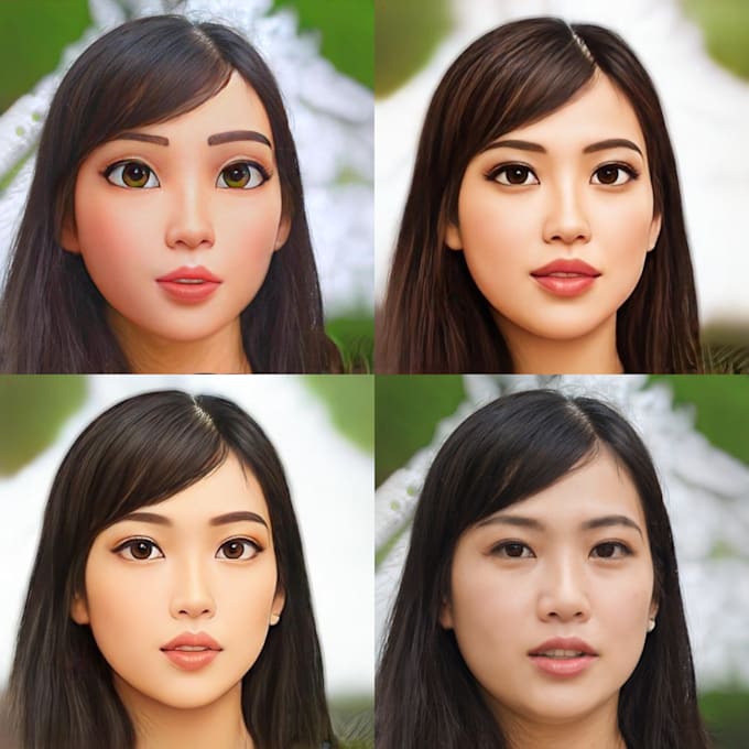 draw realistic cartoon vector, sketch portrait from your photo