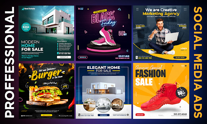 design instagram ads, facebook posts and banner ads