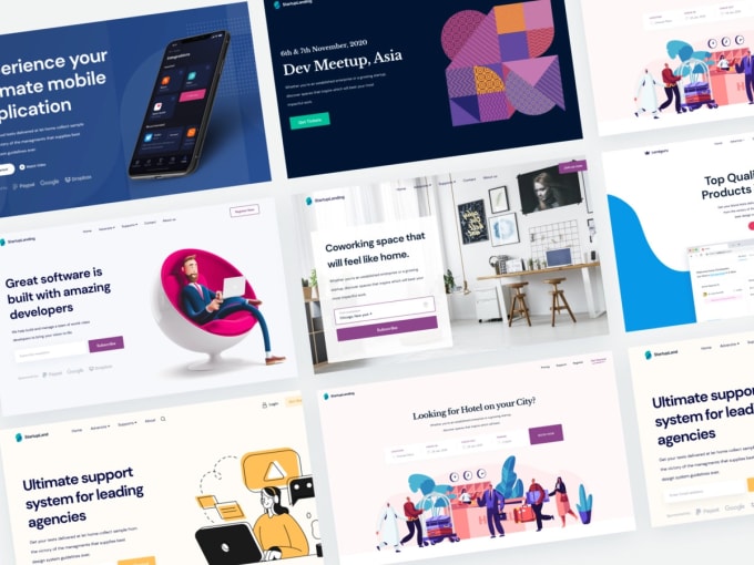 develop websites using html css reactjs nextjs material ui