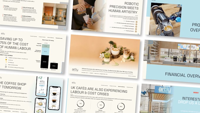 design a startup business investor pitch deck presentation