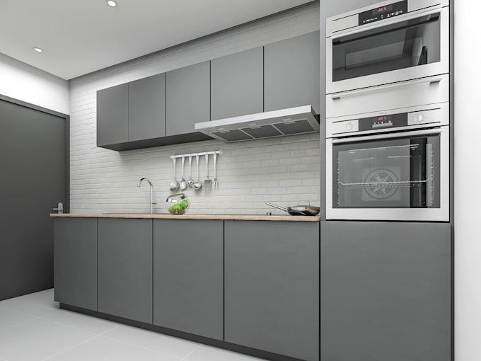 make 3d kitchen with high quality render