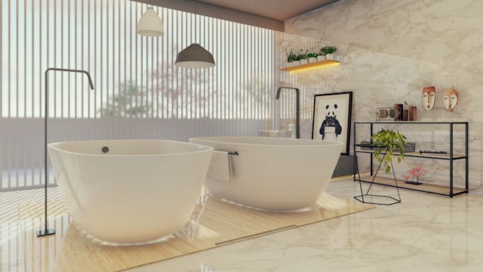 design bathroom remodeling interior 3d renders