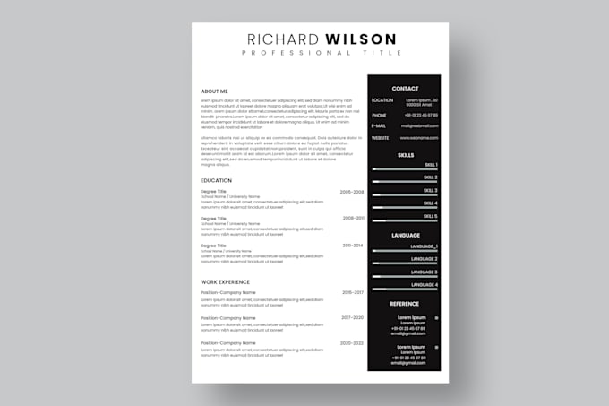 design professional resume, modern CV template, portfolio