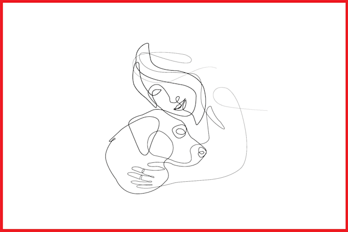 draw line art illustration for your pet