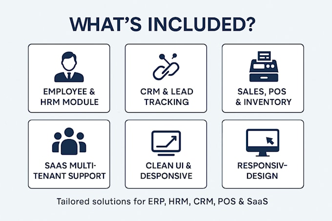 custom erp, hrm, CRM, pos or saas system in laravel