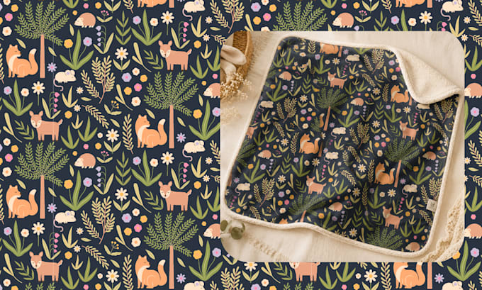 create a seamless pattern design for kids and baby textiles