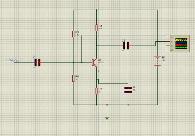 designs and simulates circuits in proteus and matlab