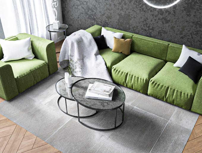 do realistic render 3d floorplan and interior