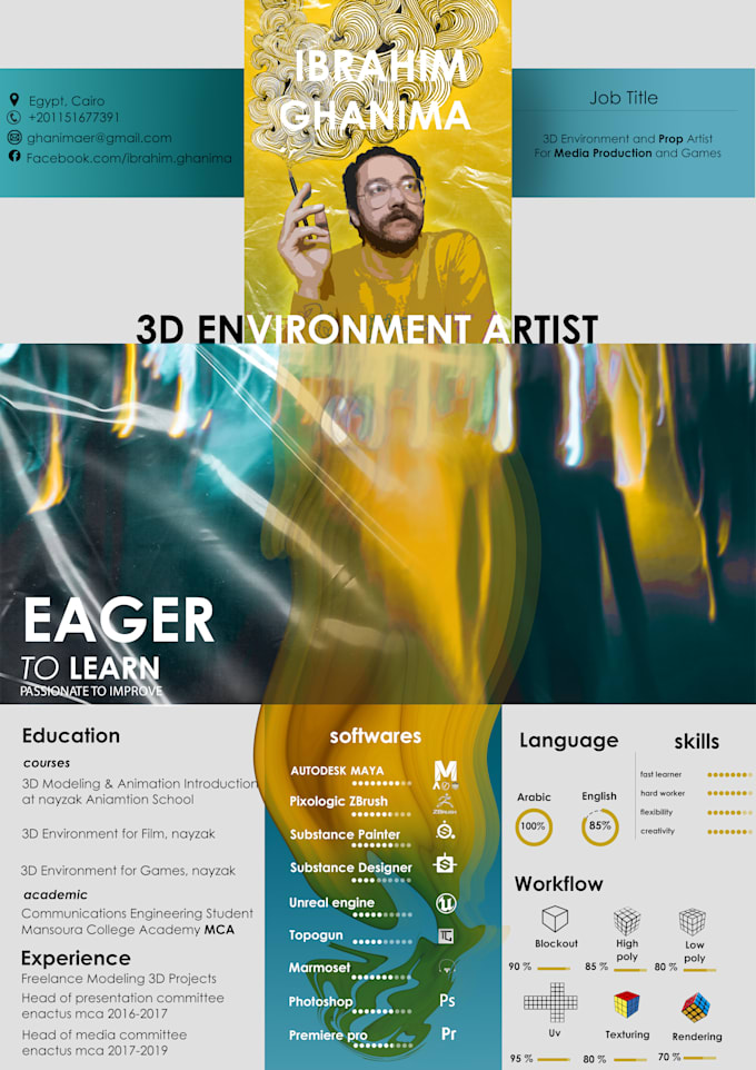 create a professional or an artistic CV depending on your profession