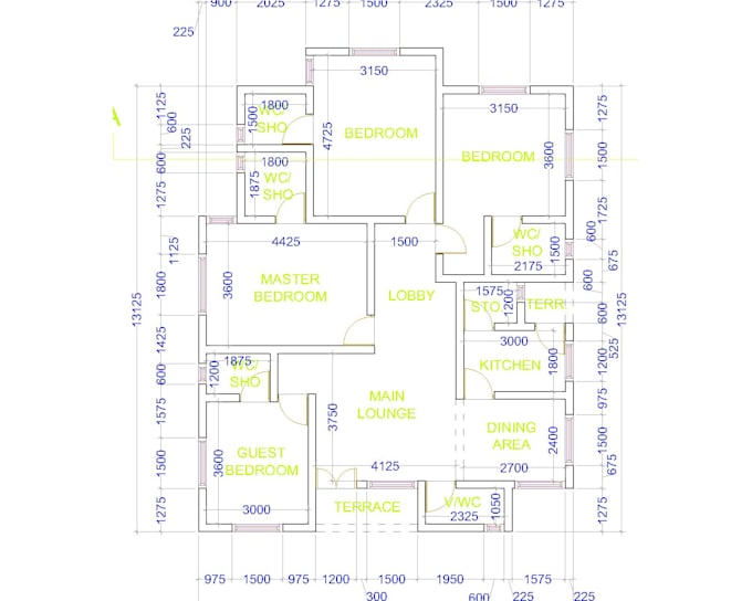 Convert pdf or hand sketch architectural drawing in autocad by Happilly