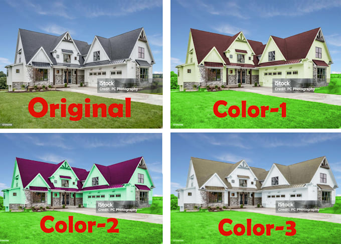 change the exterior or interior house color and modernize in photoshop