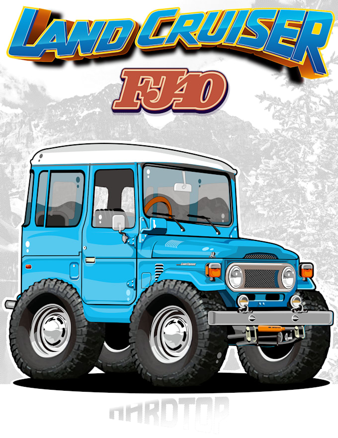automotive car motorcycle cartoon design for tshirt